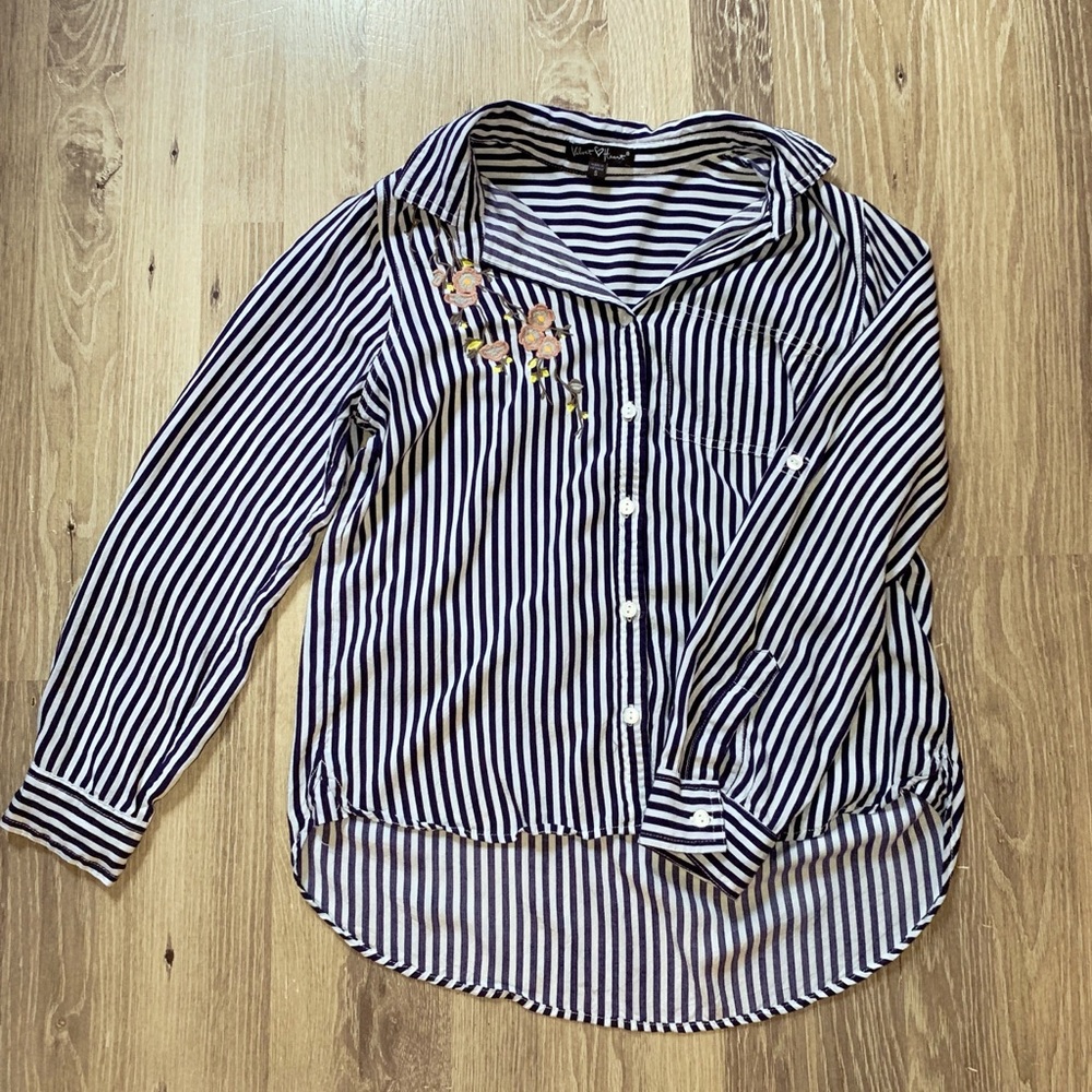 Velvet Heart Striped Button Up